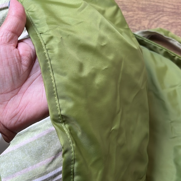 Summer Living Large Green White Striped Beach Blanket Tote Carrying Bag - Picture 5 of 8